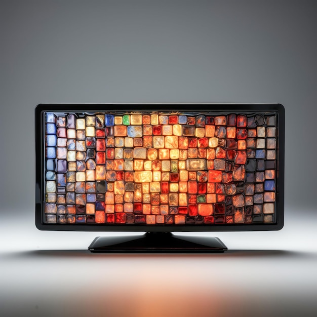 Photo Écran de télévision avec des cubes colorés