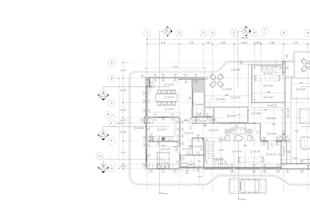 Photo Écrire un plan d'architecture pour la construction.