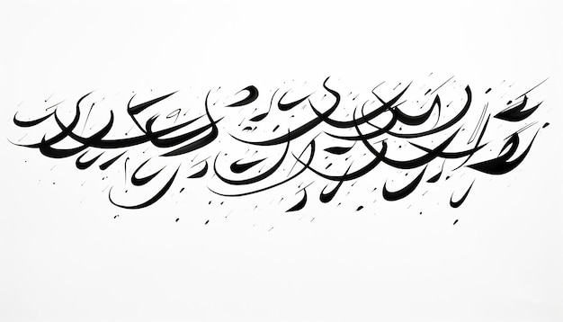Photo une écriture manuscrite de vingt mots en langue arabe fond blanc