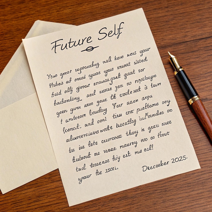 Photo écrivez une lettre à votre futur moi datée de décembre 2025
