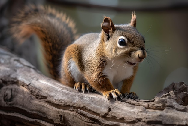 Un écureuil curieux perché sur un arbre