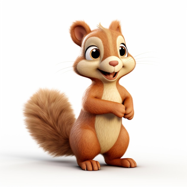 écureuil de dessin animé debout avec les bras croisés et regardant la caméra générative ai