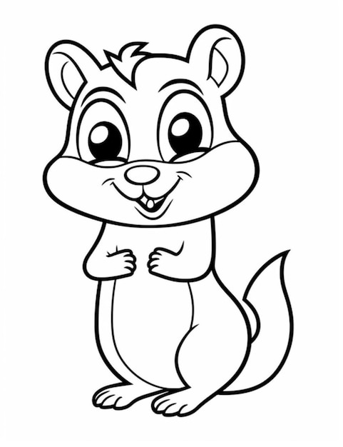 un écureuil de dessin animé avec un grand sourire sur son visage ai générative