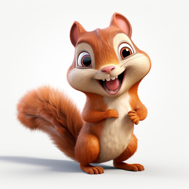écureuil de dessin animé avec un grand sourire sur son visage