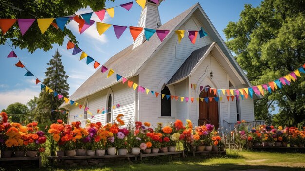 Photo Édifice d'église de campagne pittoresque