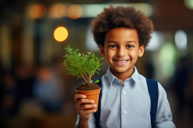 L'éducation en fleur Le plaisir de l'enfant dans la croissance de la vie verte