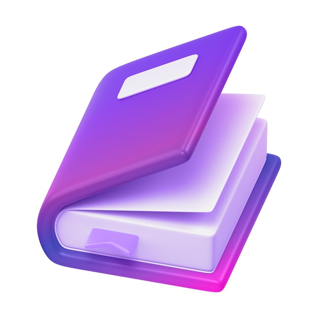 Éducation de livre png autocollant d'icône 3D rendu d'arrière-plan transparent