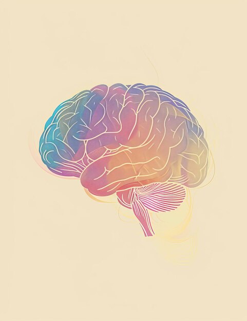 Photo Éducation scientifique ou illustration graphique du cerveau pour l'étude de la neurologie, de la pensée ou de la biologie