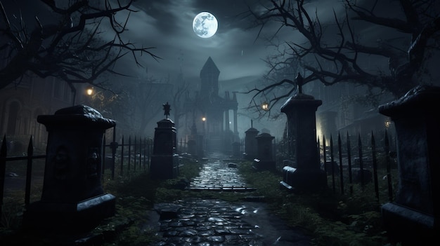 Eerie Haunted Graveyard Un jeu d'horreur terrifiant dans le moteur Unreal