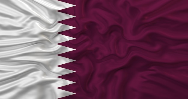 Effet 3d du drapeau national du Qatar.