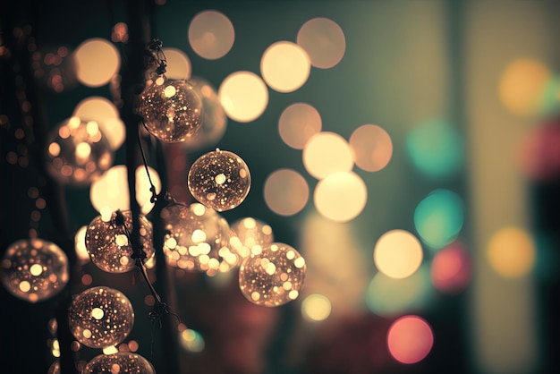 Photo effet bokeh rétro de noël