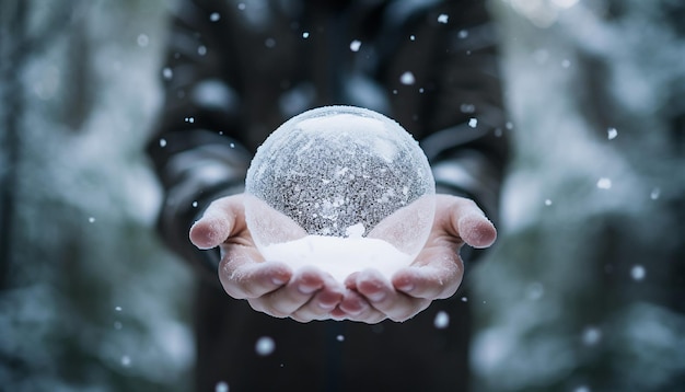 Photo l'effet boule de neige