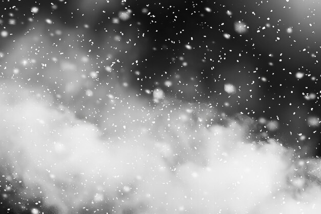 Photo effet de chute de neige en noir et blanc enchanteur arrière-plan