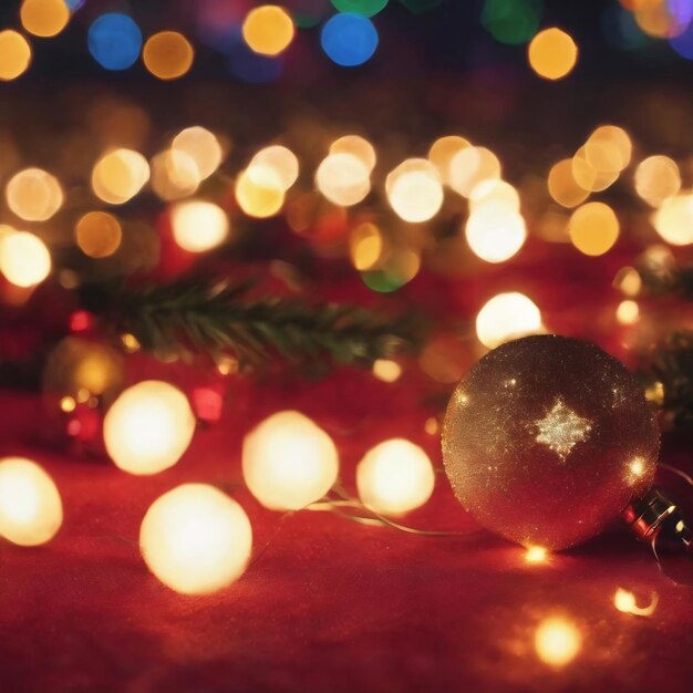 Photo effet cinématographique bokeh de noël heptagone défocalisé de lumières illuminées