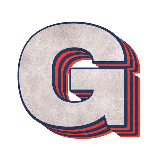Effet en couches de l'alphabet G typographie png
