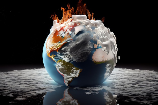 Effet du changement climatique et du réchauffement climatique Cet élément est terminé par le rendu d'illustration 3d de la NASA