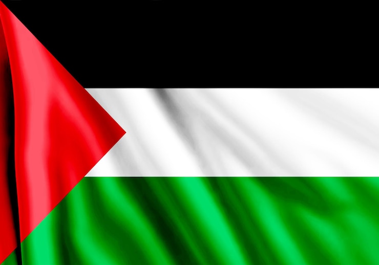 Photo effet du drapeau national de la palestine qui flotte