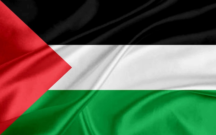 Photo effet du drapeau national de la palestine qui flotte
