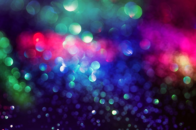 Photo effet d'éclairage bokeh de paillettes colorfull abstrait flou