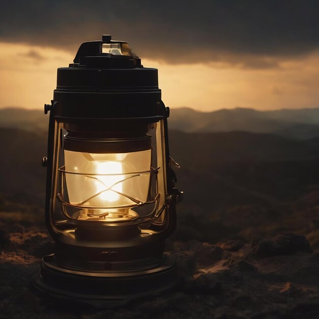 Effet d'éclairage solaire isolé sur fond noir