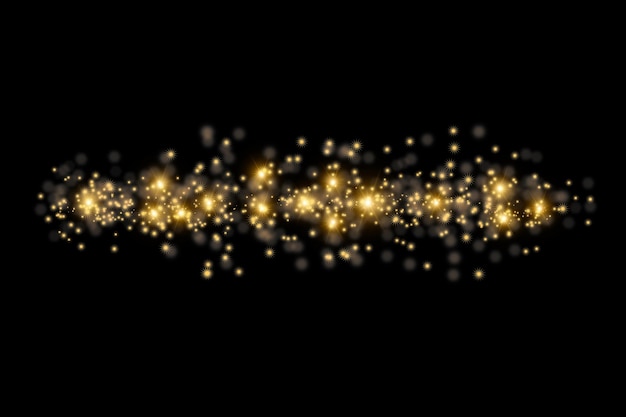 Effet étincelant Texture abstraite de Noël Particules de bokeh doré et reflets sur fond sombre