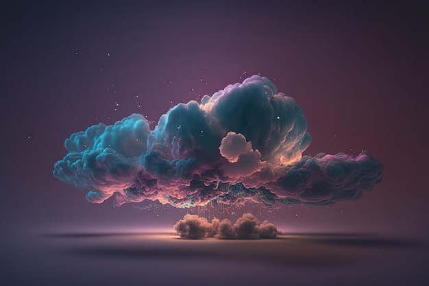 Effet d'explosion de bombe de jeu d'explosion magique avec des nuages colorés Gaz cumulus de fumée isolé