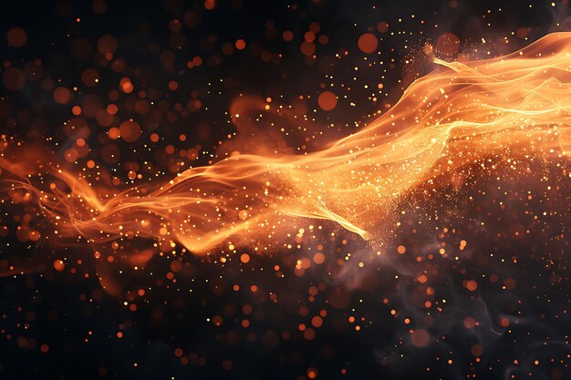 Effet de flamme de poussière orange avec des motifs et des effets de flamme ardente Filtre de film de texture FX BG Art