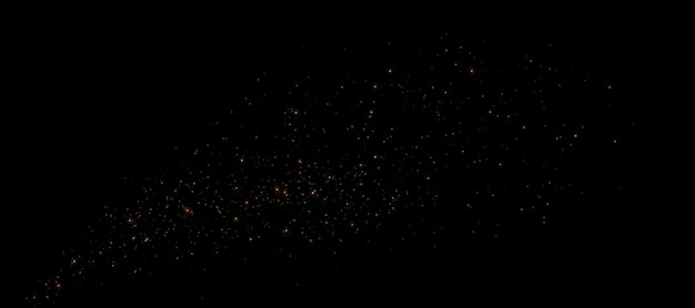 Photo effet de lumière rougeoyante avec de nombreuses particules de paillettes isolées sur fond transparent. étoile de vecteur