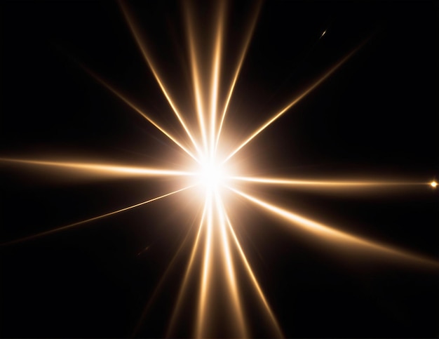 Photo l'effet de lumière transparente dorée de l'objectif numérique flare flare lumineuse lumière transparente
