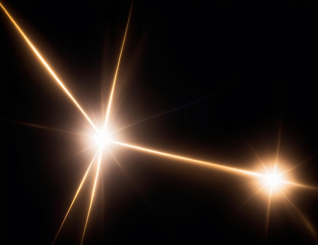 L'effet de lumière transparente dorée de l'objectif numérique flare flare lumineuse lumière transparente