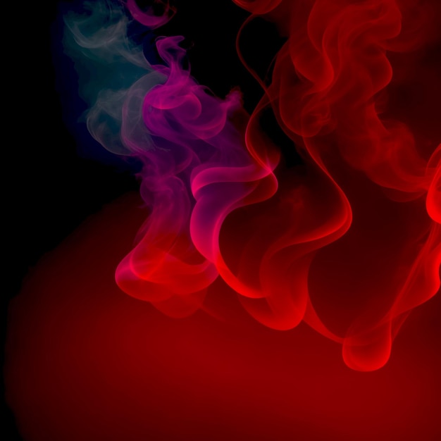 Effet néon de fond dégradé rouge noir photo avec fumée ai réaliste générée