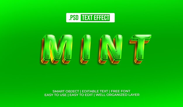 Effet de style de texte MINT dans PSD