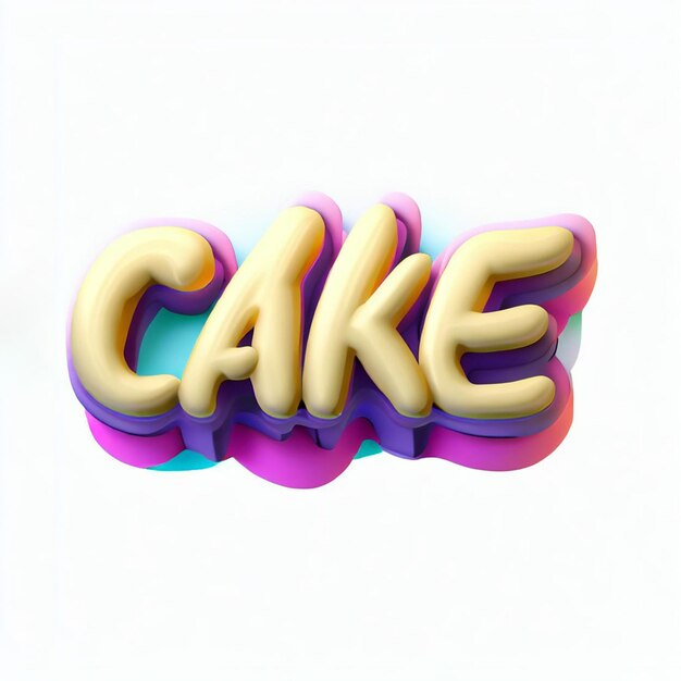 Photo effet de texte 3d de gâteau