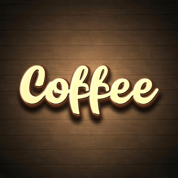 Effet de texte de café 3D