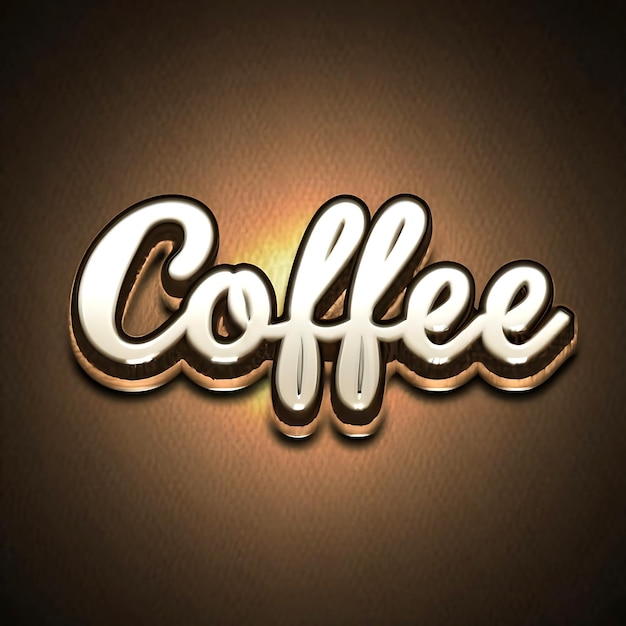 Photo effet de texte de café 3d