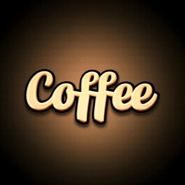 Effet de texte de café 3D