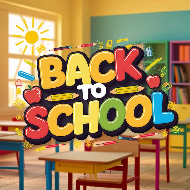 effet de texte de retour à l'école