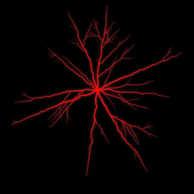 Effet visuel de flash électrique réaliste isolé sur fond de nuit noire