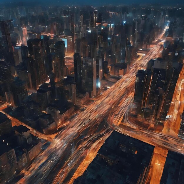 Effet de vitesse de mouvement avec la nuit de la ville