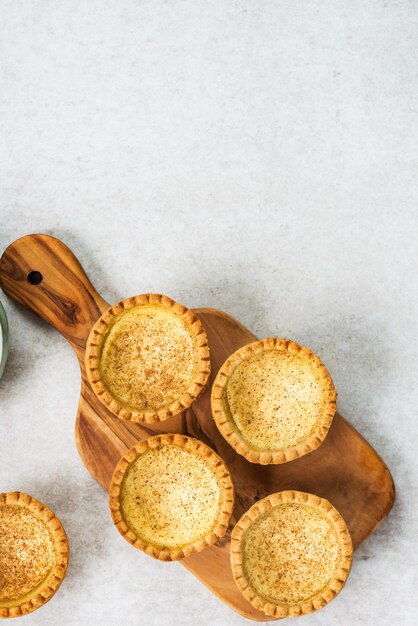 Egg Custard Tart traditionnel Anglais Portugais Chinois desse