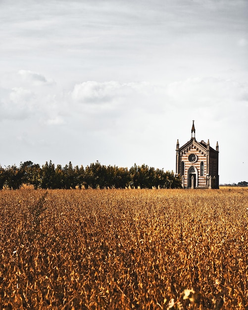 Photo l'église sur le champ contre le ciel