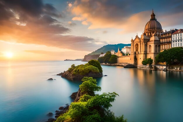 Une église sur la côte de la Sicile