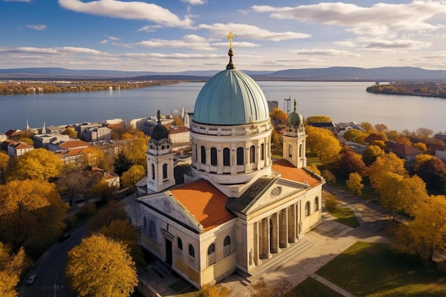 Photo une église avec une croix au sommet