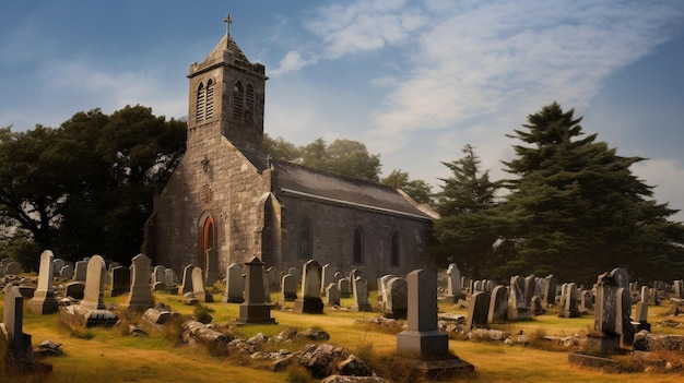 une église avec une croix sur le devant