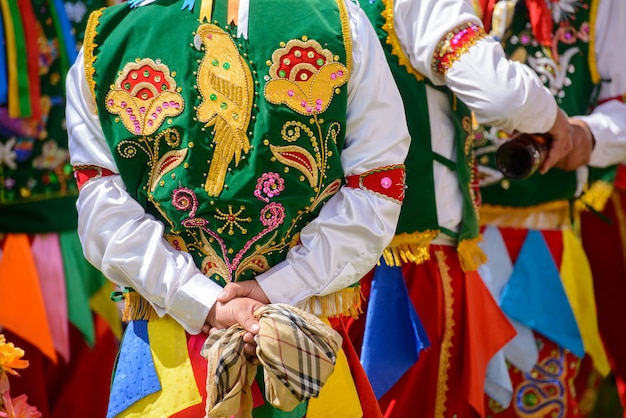 Photo Église de danse folklorique péruvienne de san pedro apôtre d'andahuaylillas près de cusco pérou