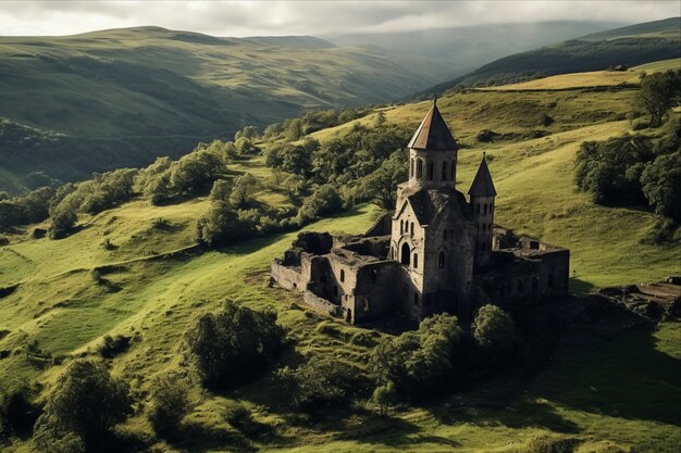 Photo l'église majestueuse d'ateni sioni témoigne de la beauté orthodoxe gracieuse d'en haut