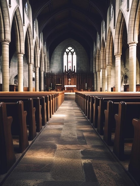 Une église surmontée d'une croix