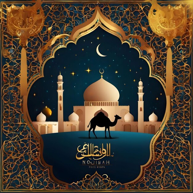 Eid Adha Mubarak Salutation de l'illustration islamique