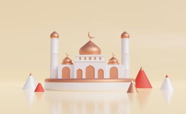 eid al fitr et eid al adha illustration 3d avec espace de copie idul fitri et idul adha