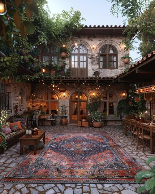 Photo eid aladha a traditional turkish courtyard wallpaper